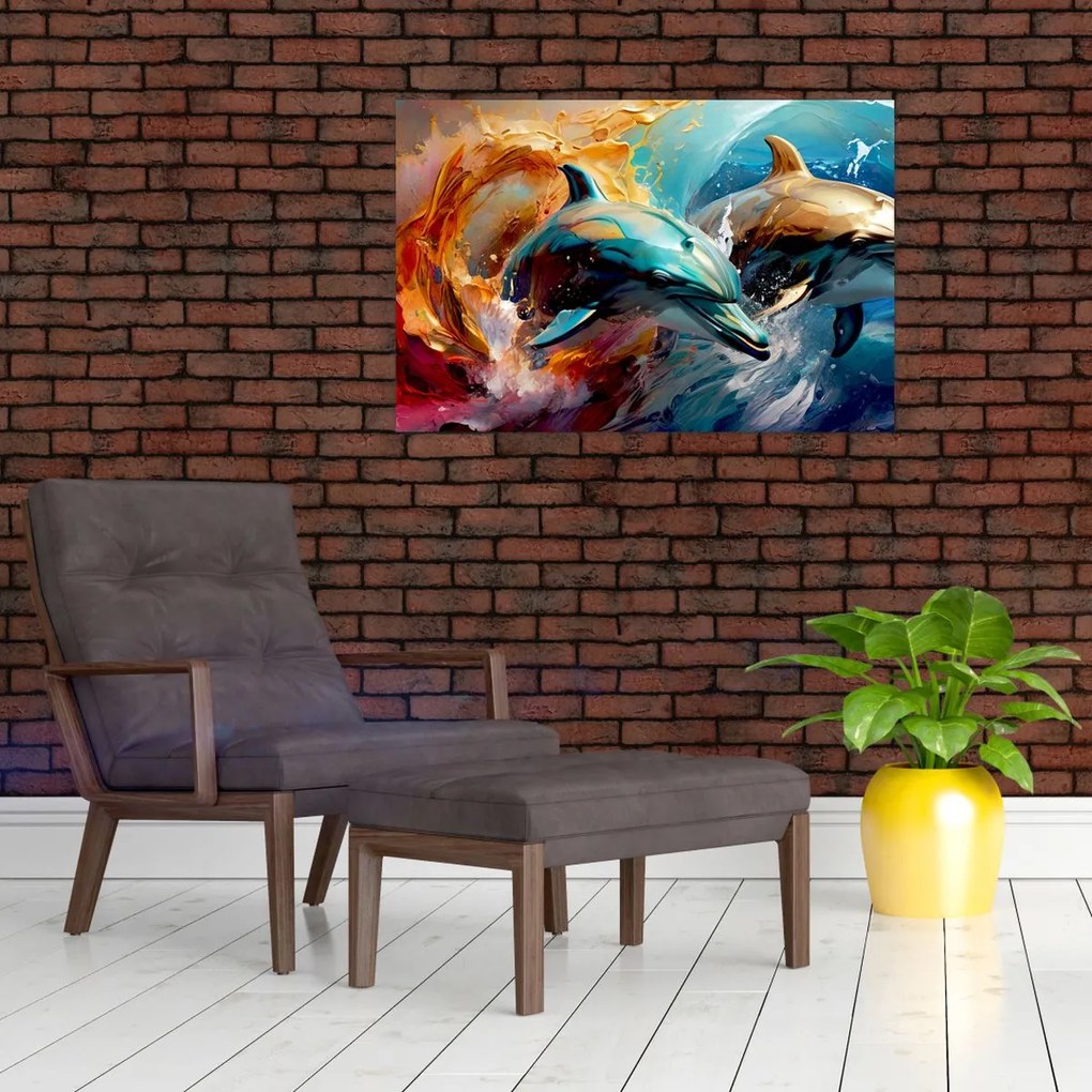 Tablou - Pictură de delfin (90x60 cm)