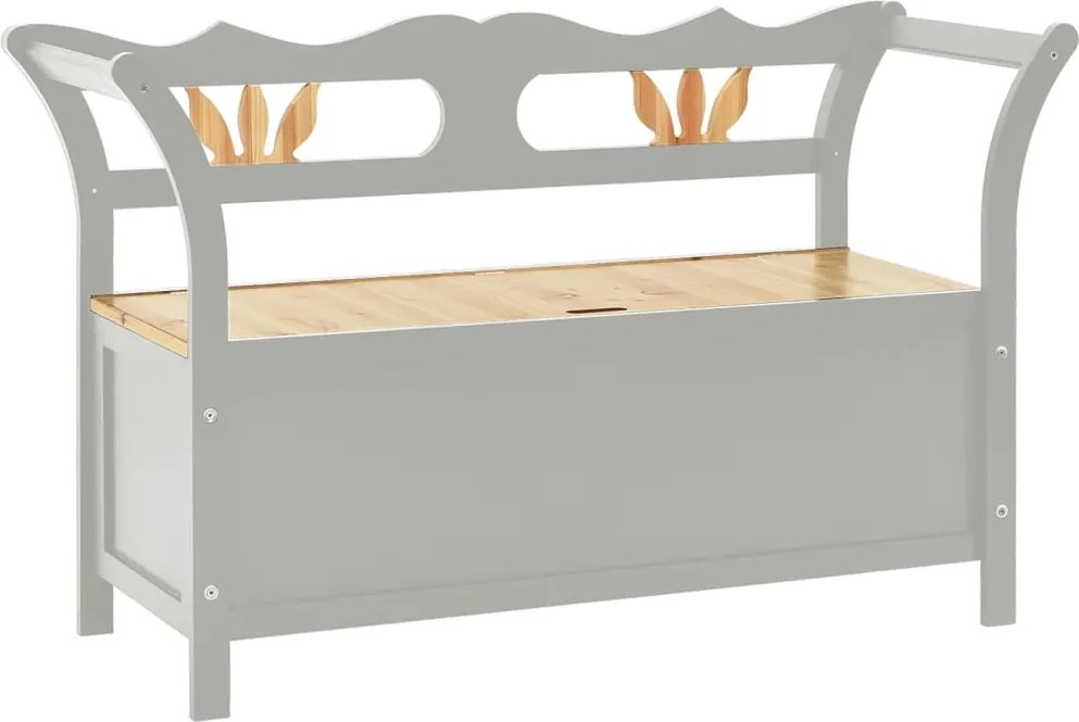vidaXL Bancă, gri, 107x45x75,5 cm, lemn masiv de brad
