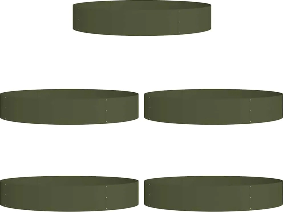 vidaXL Inele pentru vaze 5 pcs Verde măsliniu 120 x 120 x 20 cm