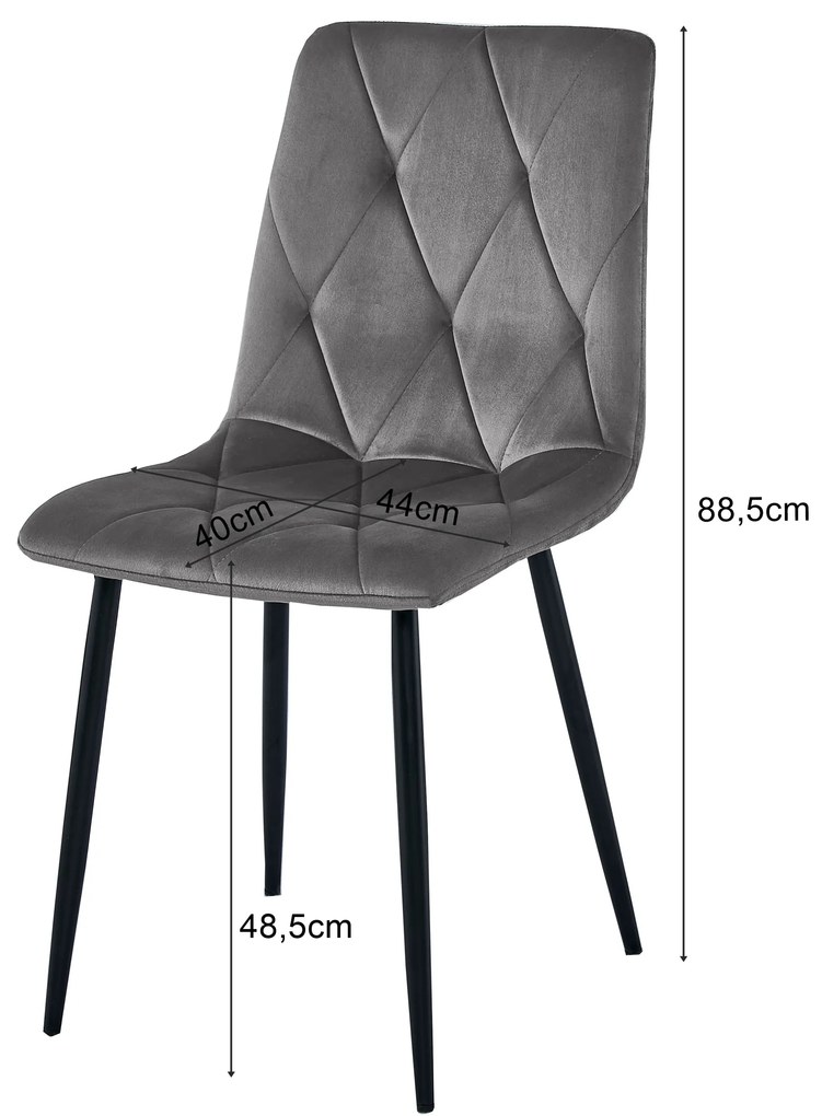 Roz scaun bucatarie LIBRA din catifea cu picioare negre