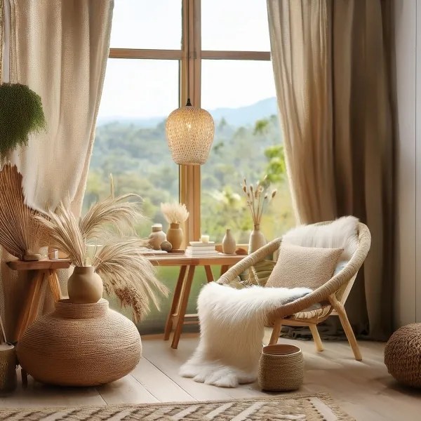 Lustră pe cablu ALMA 1xE27/60W/230V d. 23 cm bambus