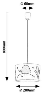 Lustră pe cablu pentru copii Rabalux 72069 FOWLY 1xE27/40W/230V
