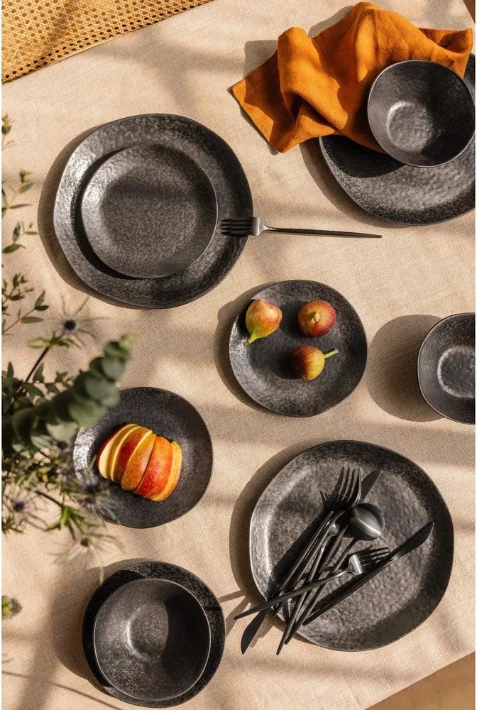 Serviciu de masă 18 buc. din gresie pentru 6 persoane Dark Moon – Bonami Selection