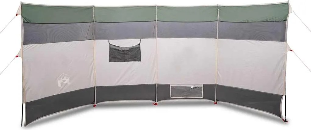 vidaXL Paravan de camping, verde, 366x152x152 cm, impermeabil