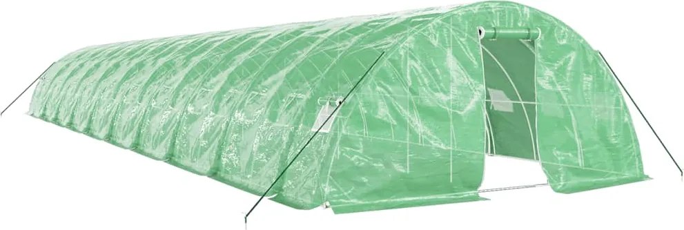 vidaXL Seră cu cadru din oțel, verde, 100 m², 20x5x2,3 m