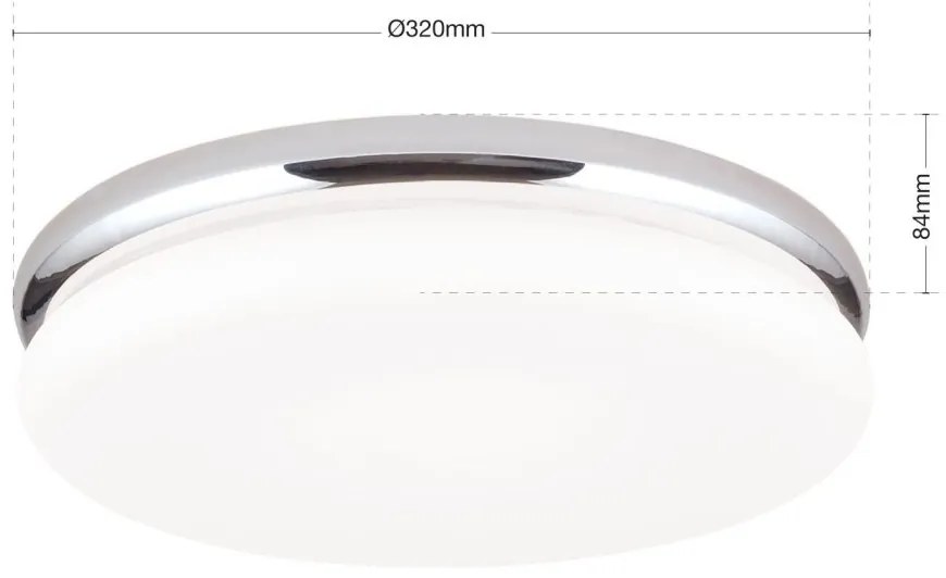 Plafoniera LED design circular JAMES D-32cm crom/opal