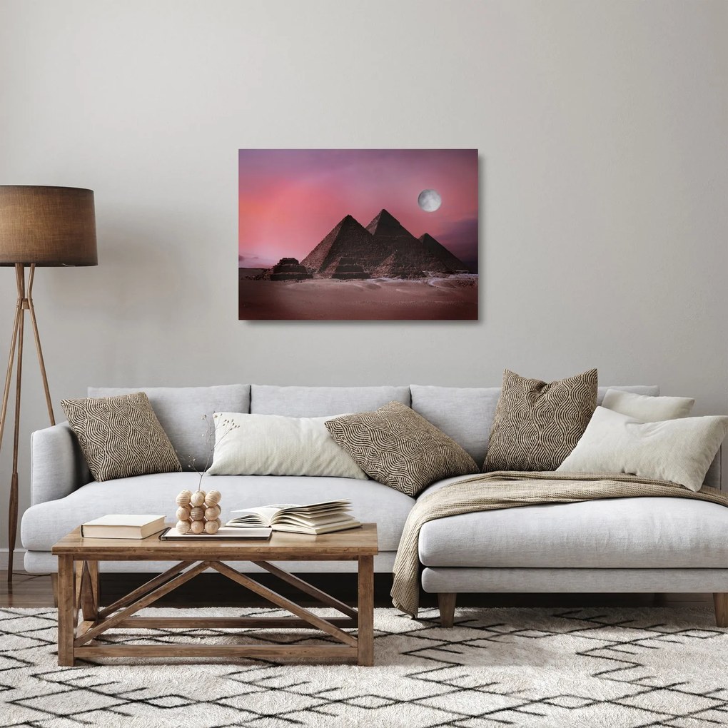 Tablou pe sticlă - Piramidă, Giza, Egipt (70x50 cm)