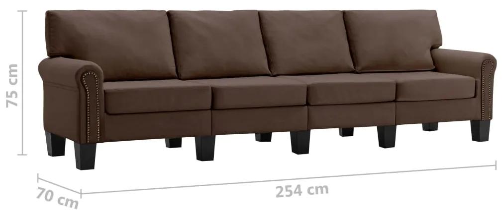 Canapea cu 4 locuri, maro, material textil Maro, 4 locuri