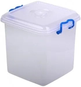 Cutie alimentară cu capac pătrată de 34 cm, 20 l, Transparentă