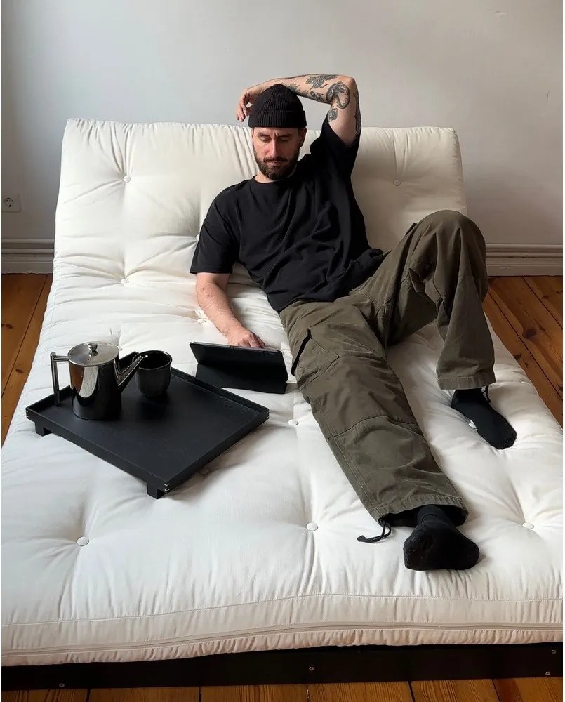 Canapea verde extensibilă 140 cm Roots Black Night – Karup Design