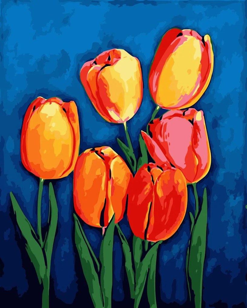 Pictura pe numere cu un cadru "Lalele" 50x40 cm