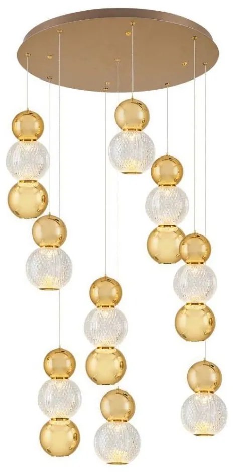 Candelabru LED suspendat pe cablu CREMONA LED/51W/230V 3000K auriu