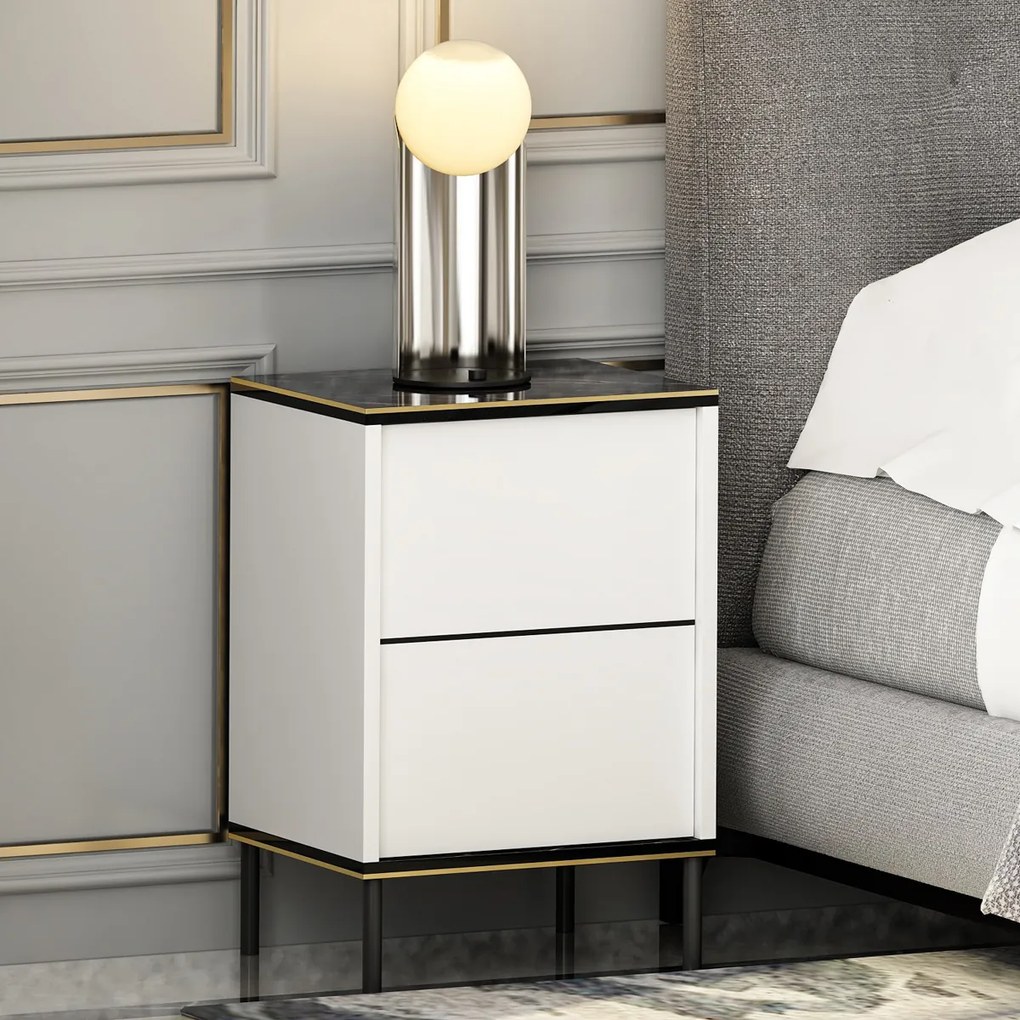 Măsuță de noptieră Imaj White Marble