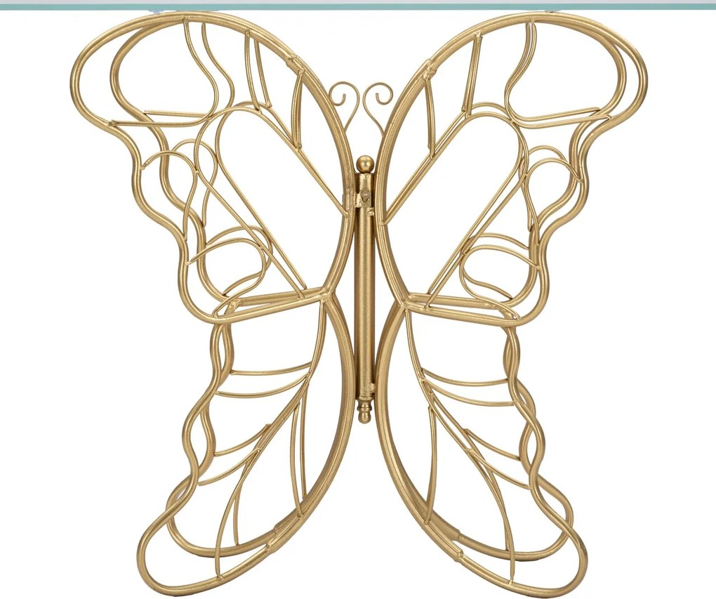 Consola Butterfly, Mauro Ferretti, 110x40x76 cm, fier, auriu