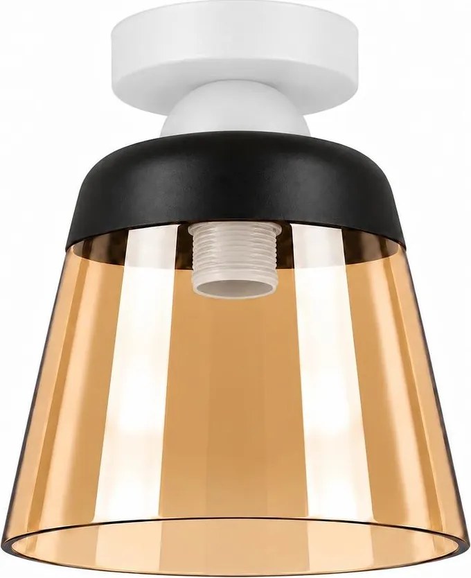 BRILAGI-LED Plafonieră R GLASS 1xE27/60W/230V Ø 15,5 cm alb/bej fumuriu