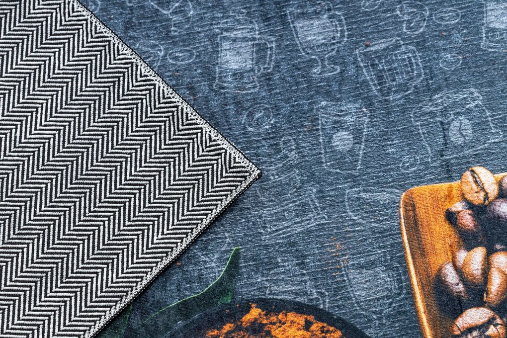 ANDRE 2811 covor lavabil linguri, bucatarie, anti-alunecare - gri / bej