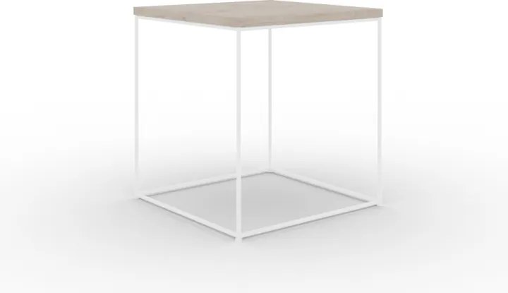 Masuta de cafea, Adina, ADRK Furniture (Culoare: Alb / Stejar artizanal)