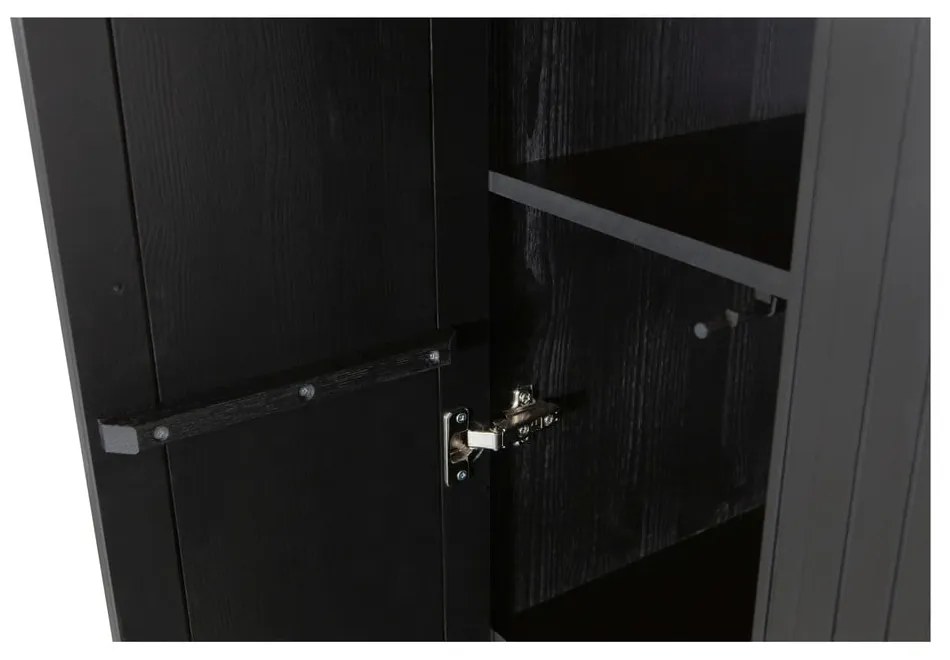 Șifonier negru din lemn de pin 60x210x42 cm Gravure – WOOOD