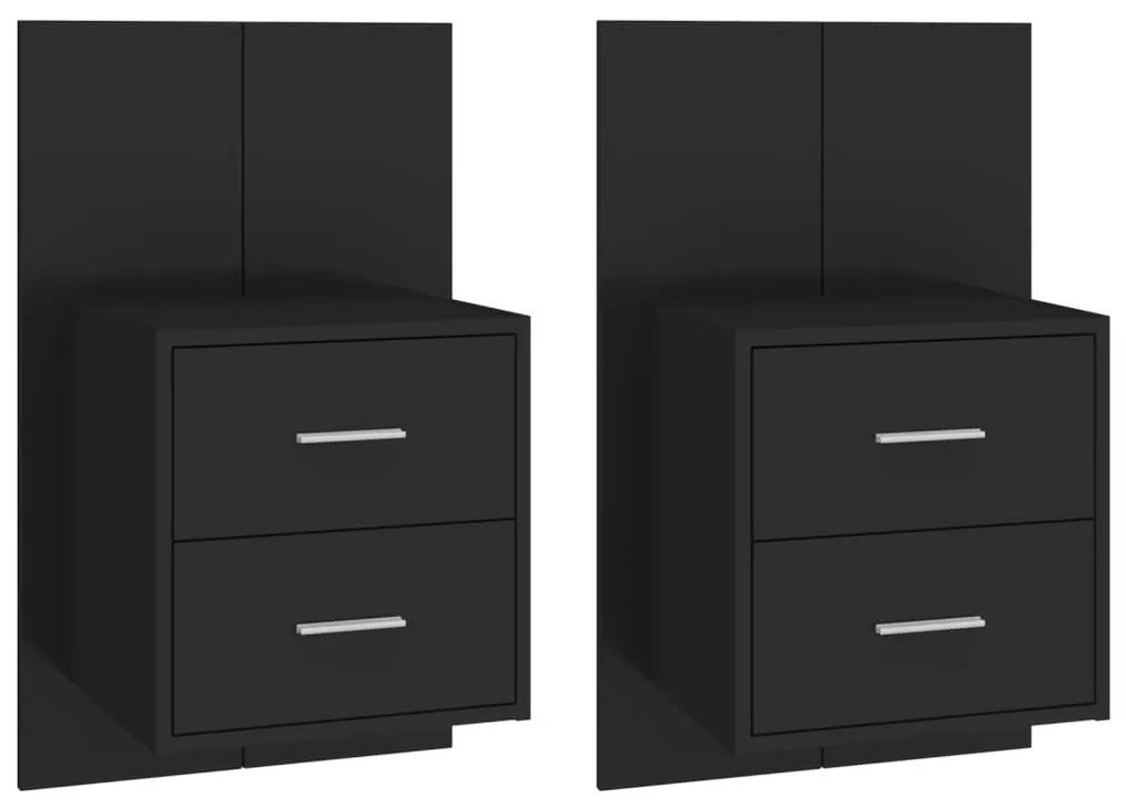 810992 vidaXL Noptiere de perete, 2 buc., negru