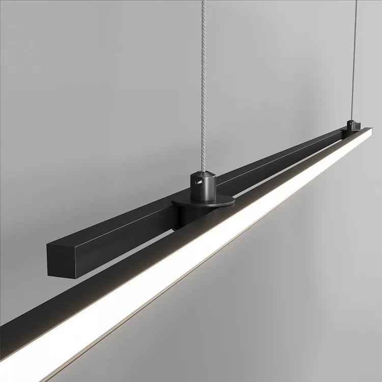 Lustra LED moderna liniara orizontala neagra Maytoni Halo