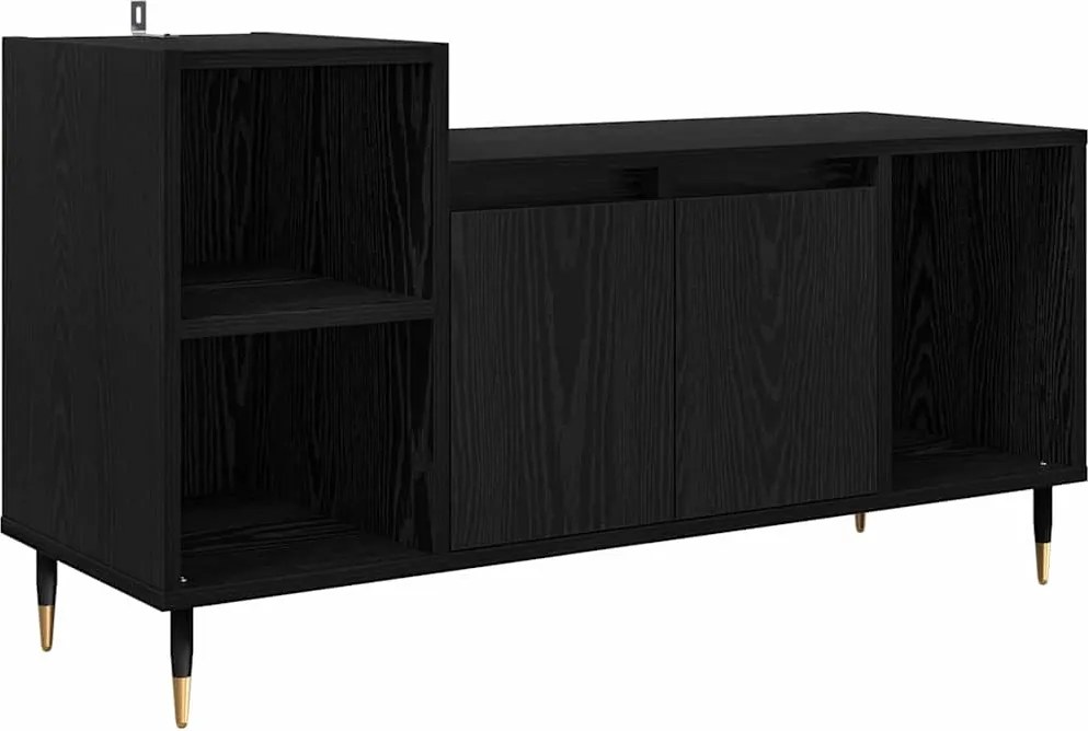 vidaXL Cabinet TV Stejar Negru 100 x 35 x 55 cm Lemn compozit