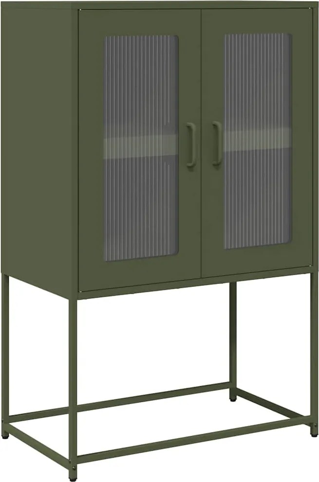 vidaXL Dulap înalt, verde măsliniu, 68x39x107 cm, oțel