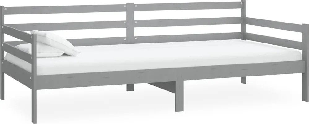 vidaXL Pat de zi, 90x200 cm, gri, lemn masiv de pin