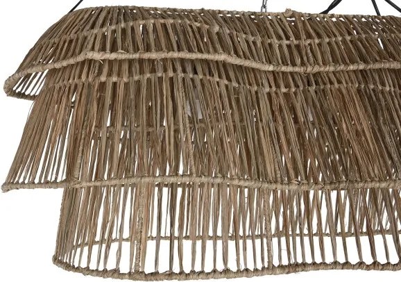 Lustră suspendată boho modernă bej din fibre naturale, 135×40×50 cm, „Sevilla"