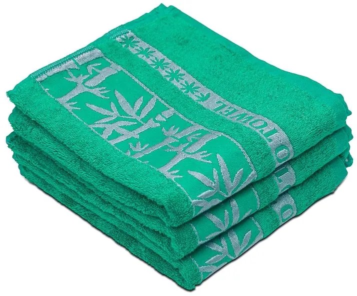 Prosop din bambus BAMBOO 50 x 90 cm verde inchis, 70% fibra de bambus 30% bumbac