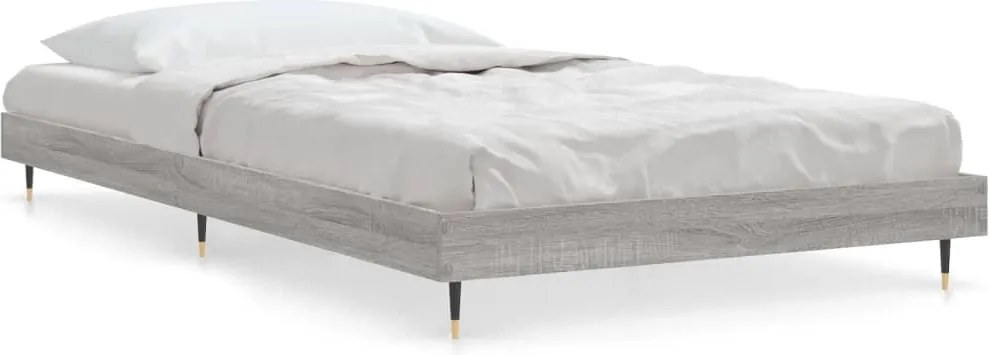 vidaXL Cadru de pat, gri sonoma, 100x200 cm, lemn prelucrat