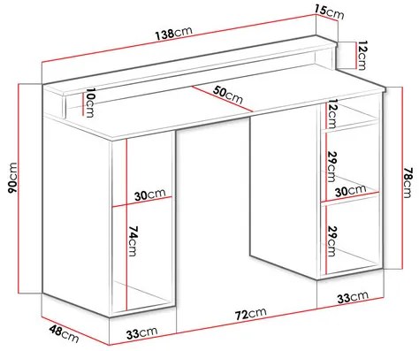 Masă PC Gaming Enurenta 1 (Alb) . 1103357
