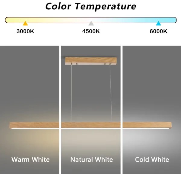 Brilagi - Lustru LED dimabil pe cablu OAK SMART LED/30W/230V Wi-Fi Tuya stejar+telecomandă