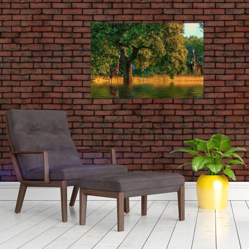 Tablou cu girafe în natură (90x60 cm)