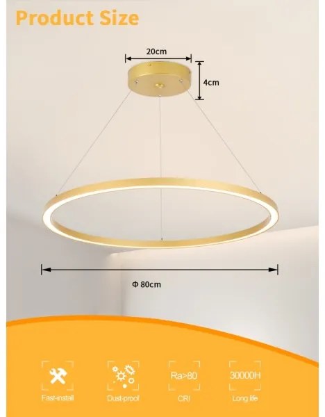 Immax NEO 07159-G80 - Lustr LED FINO 60W 230V Tuya auriu + DO dimabil