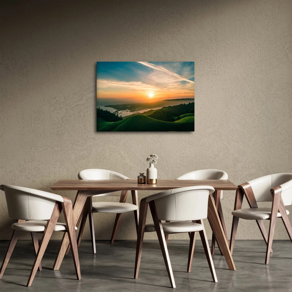 Tablou cu soarele răsărind deasupra mării (70x50 cm)