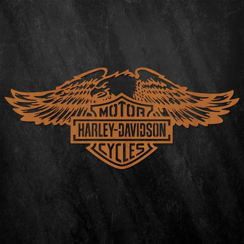 DUBLEZ | Tablou din lemn - Sigla Harley Davidson