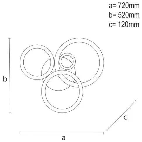 Lustră LED dimabilă aplicată LED/120W/230V 3000-6500K + telecomandă