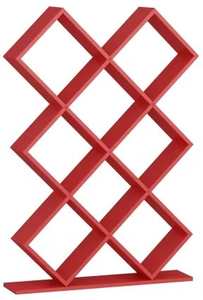 Bibliotecă KUMSAL 129x90 cm roșie