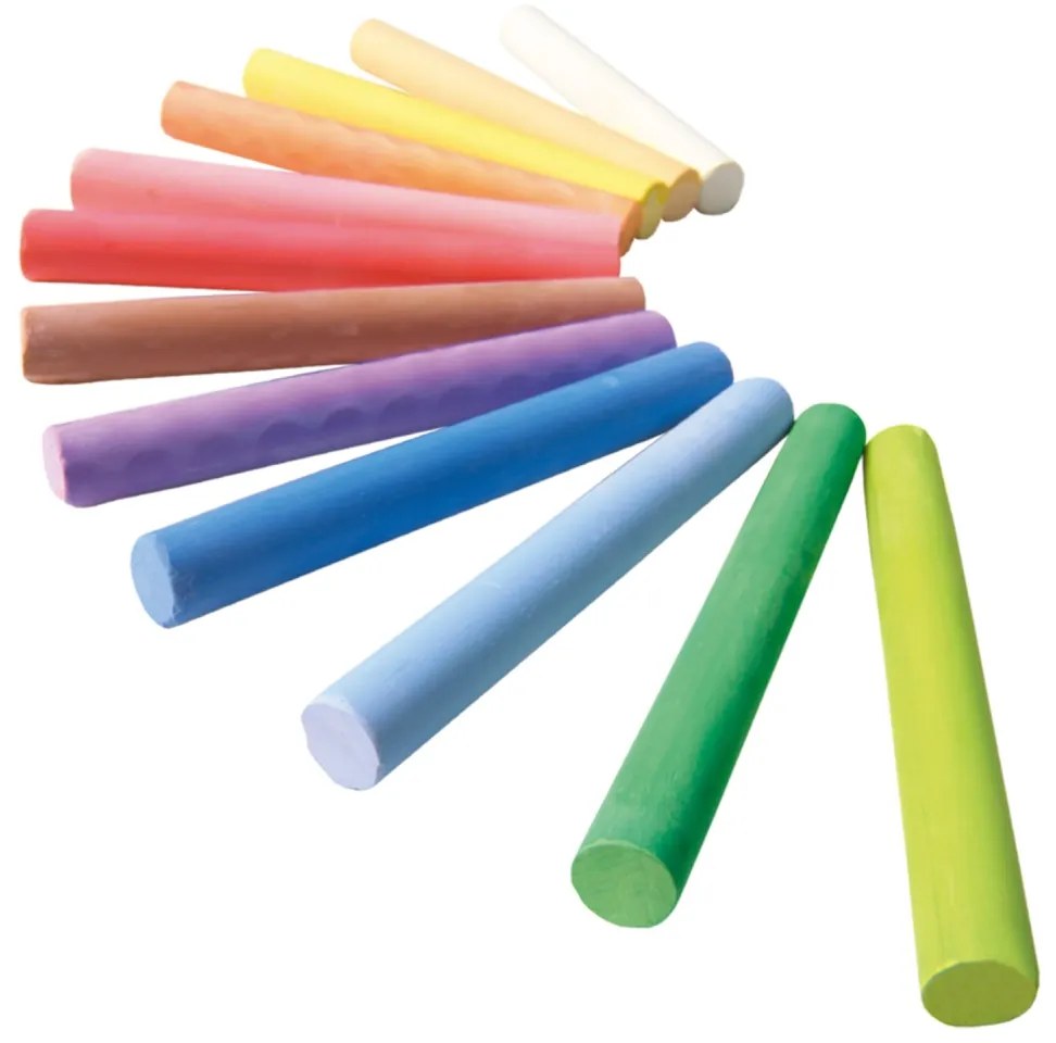 Creta colorata copii pentru desen pe tabla si asfalt, 12 bucati