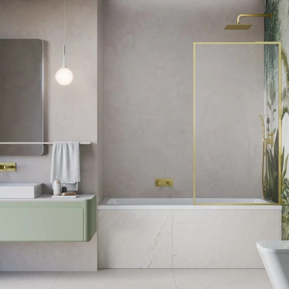 Paravan de cada Radaway Modo F SL PNJ II auriu periat-transparent 80x150 cm sticla 8 mm dreapta