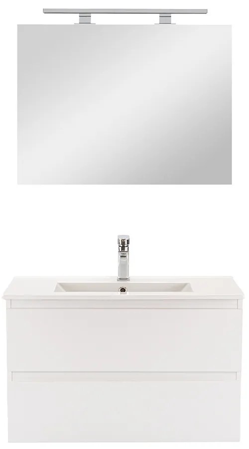 Mobilier complet de baie Vario Forte 80 alb-alb