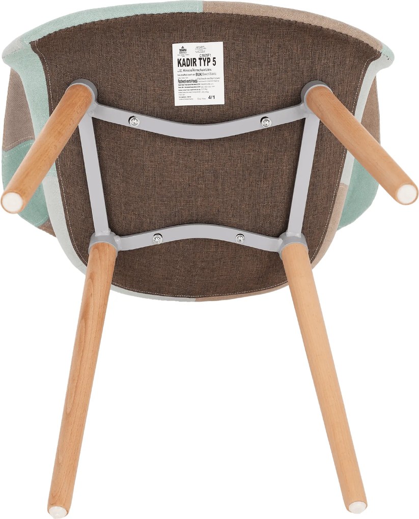 Fotoliu de design, patchwork/mentol/maro/fag, KADIR NEW TIP 5