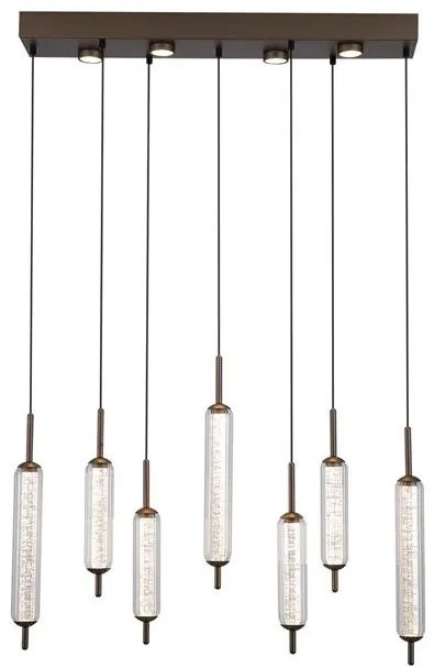 Lustra LED suspendata metal latte sticla decorativa Cattail 7Lt