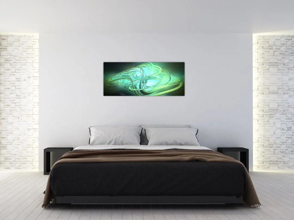 Tabloul cu abstracție verde (120x50 cm)