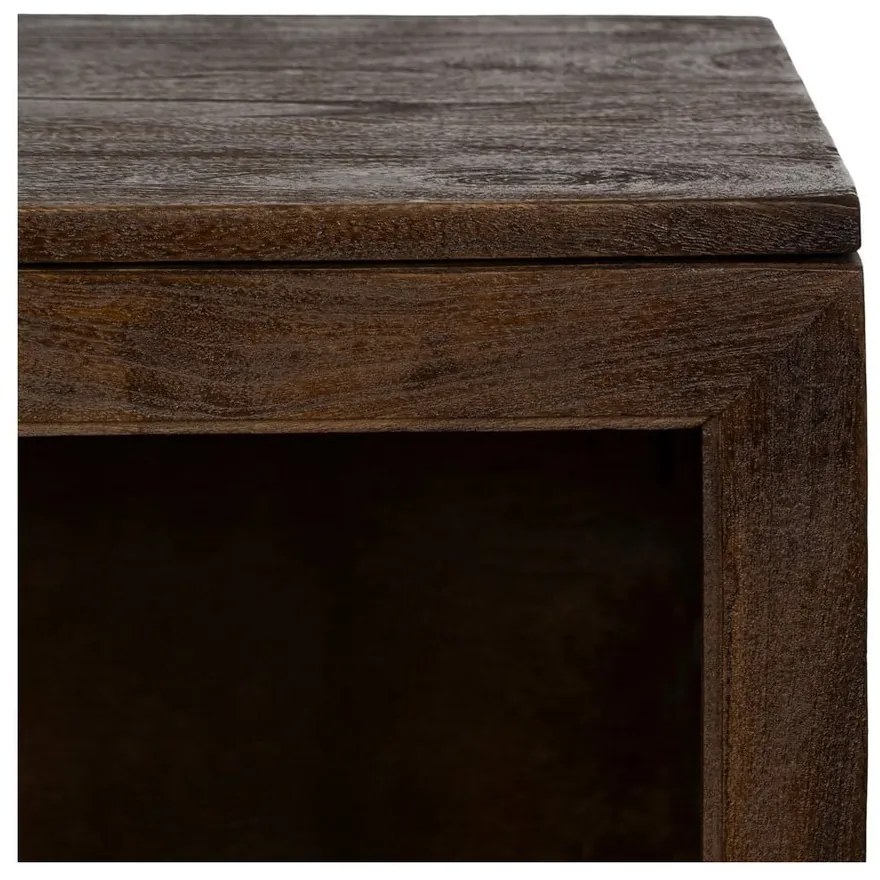 Vitrină maro din lemn de mango 80x100x40 cm Ravi – Ixia