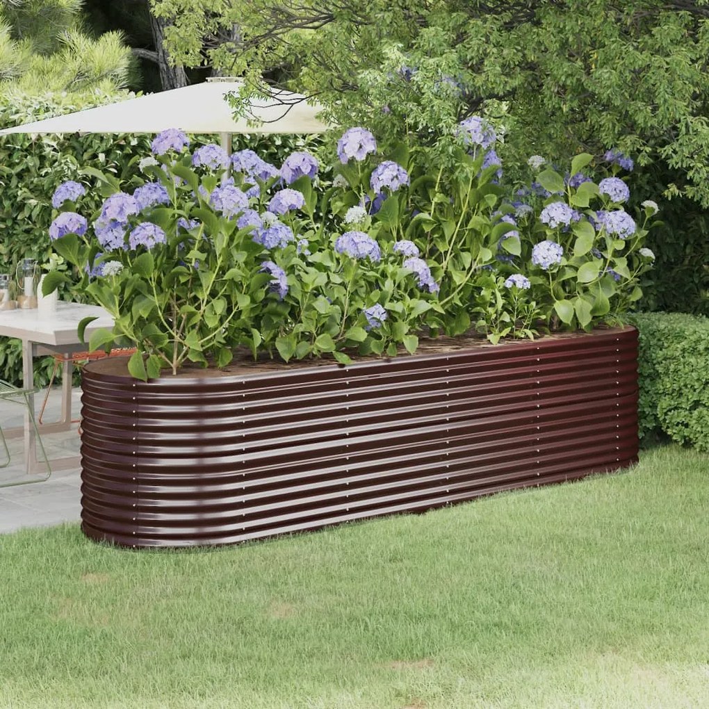 vidaXL Strat înălțat grădină 296x80x68 cm oțel vopsit electrostatic