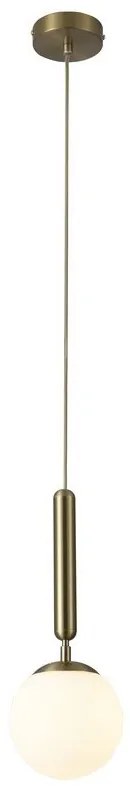 Lustra, Pendul modern auriu cu abajur din sticla alba Divina 5352 RX
