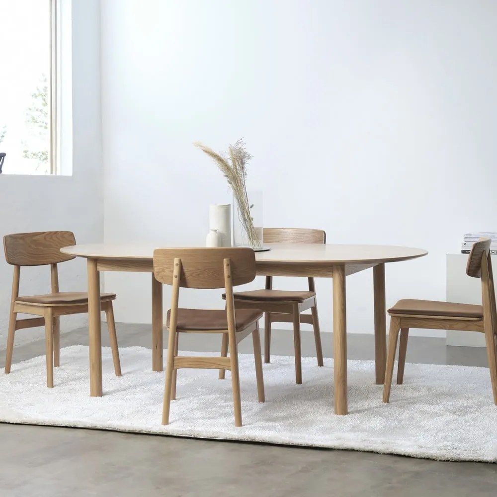 Scaun de dining maro coniac/în culoare naturală din imitație de piele Livo – Unique Furniture