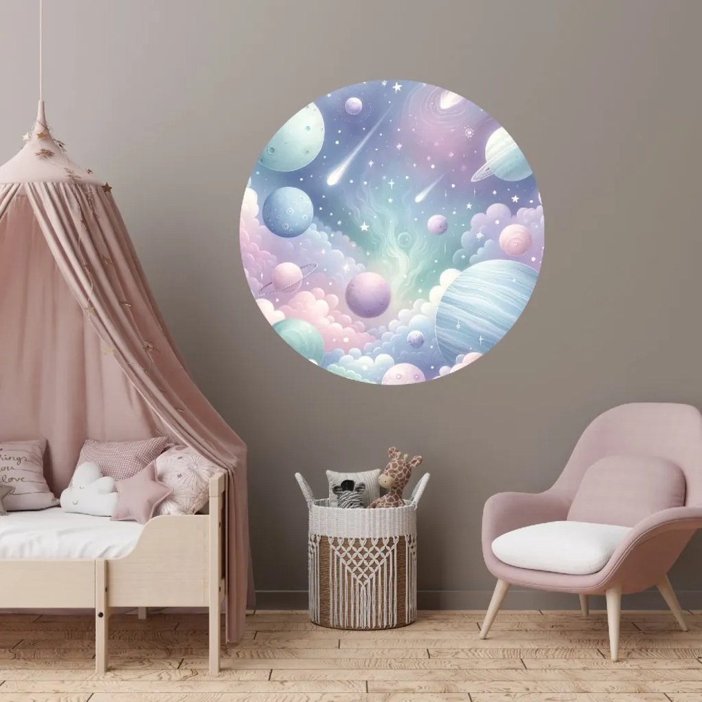 PIPPER. Autocolant circular de perete „Un univers magic” mărimea: 100cm