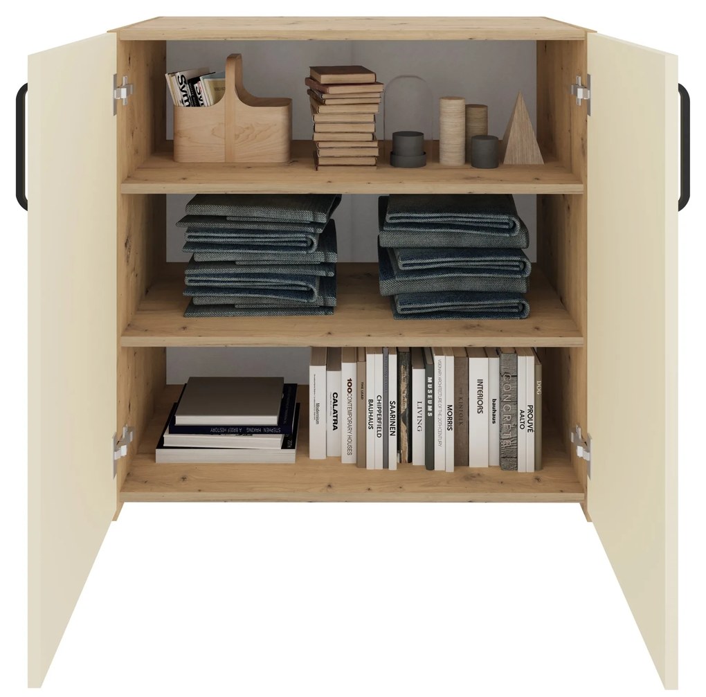 Set dormitor Malmo V14, Pat 200 x 140 cm, Stejar Artisan/Argila